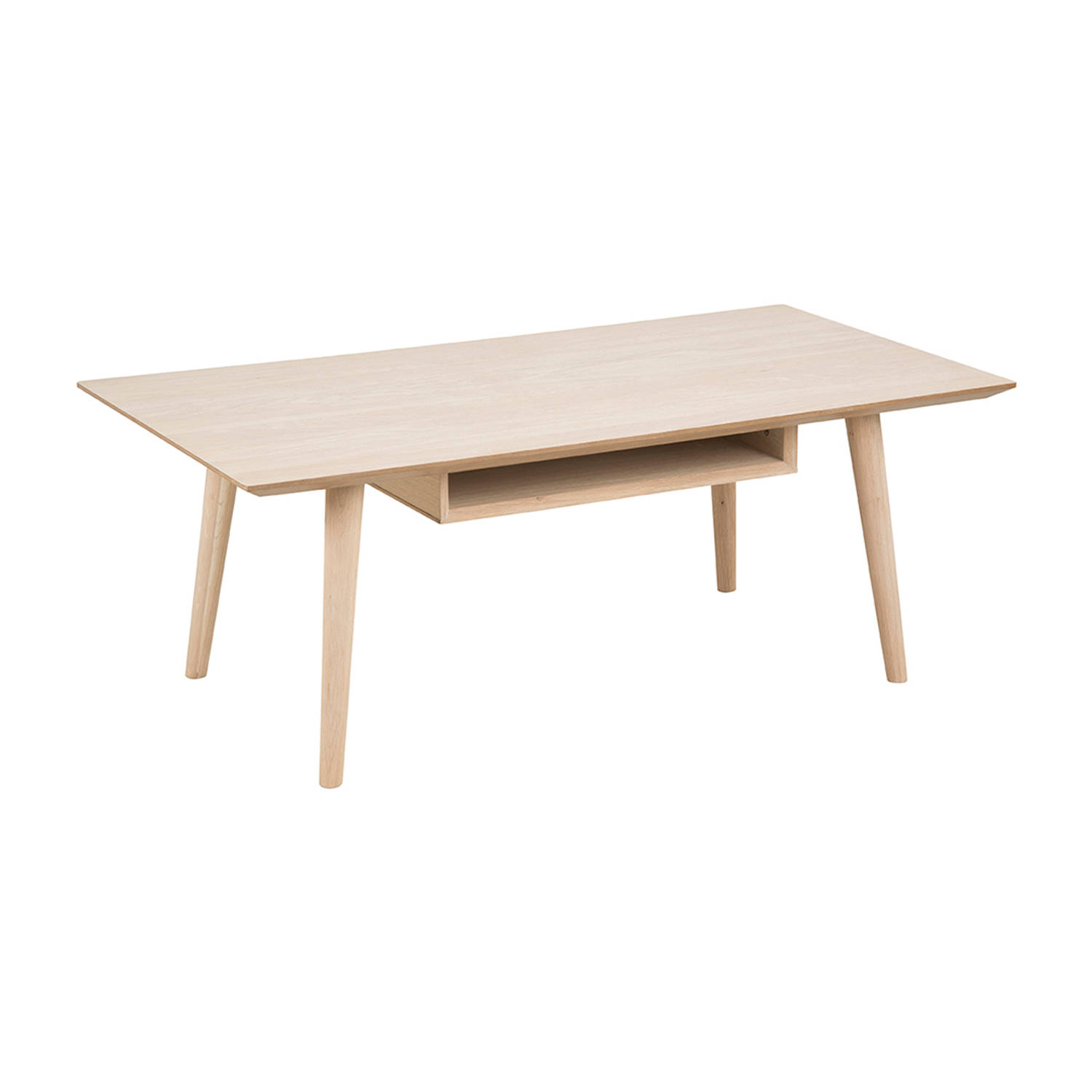 Hioshop Cent salontafel met 1 plank eiken geloogd wit 115x60x42