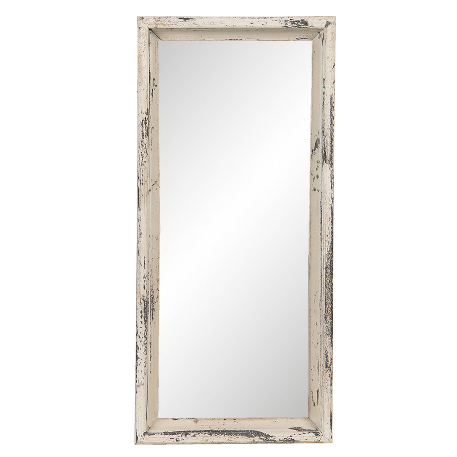 HAES DECO Rechthoekige Spiegel Beige 26x4x57 cm Hout-Glas Wandspiegel, Spiegel Rechthoek