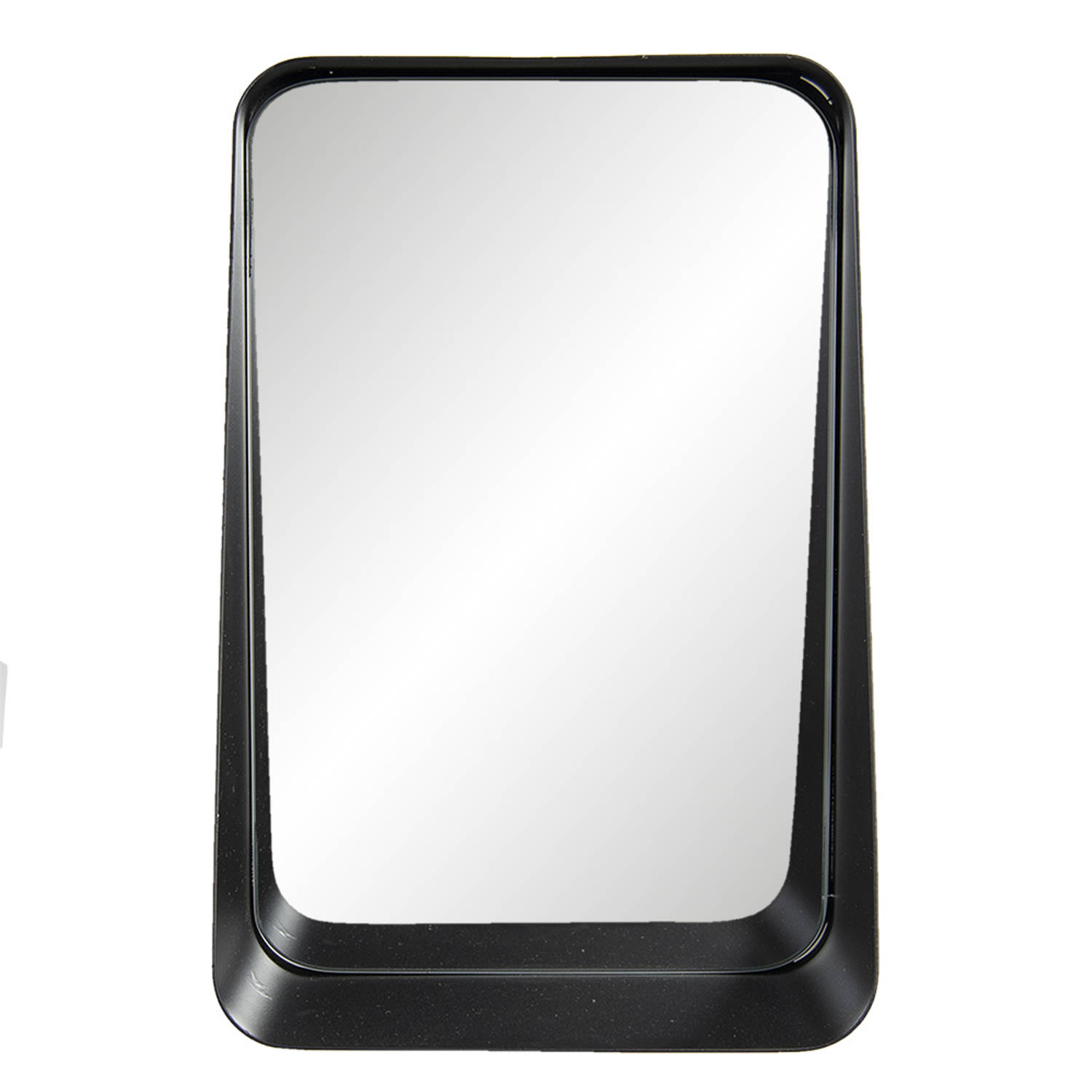 HAES DECO - Rechthoekige Spiegel met schapje - Kleur Zwart - Formaat 19x10x29 cm - Materiaal Metaal / Glas - Wandspiegel, Spiegel Rechthoek