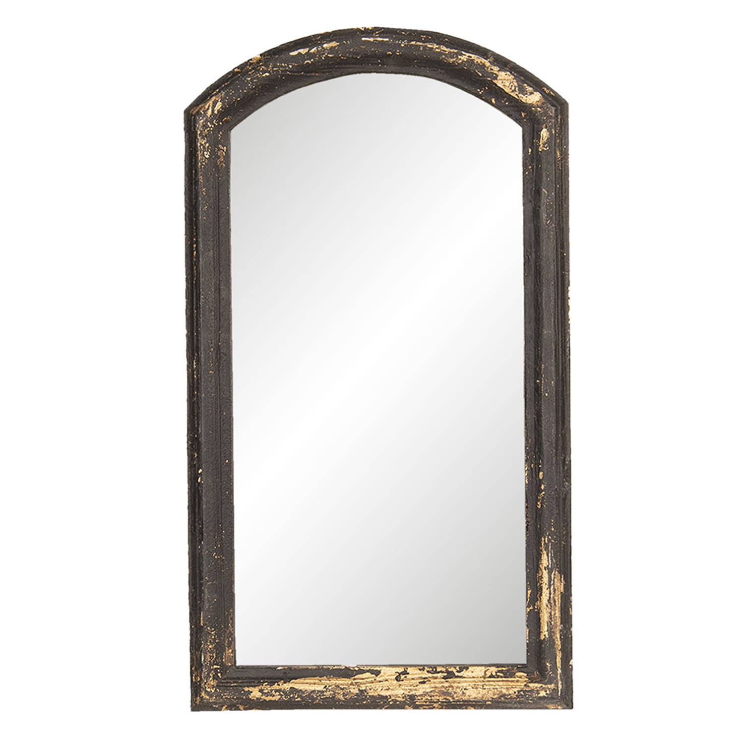 HAES DECO - Rechthoekige Spiegel - Kleur Zwart - Formaat 33x3x59 cm - Materiaal Hout / Glas - Wandspiegel, Spiegel Rechthoek