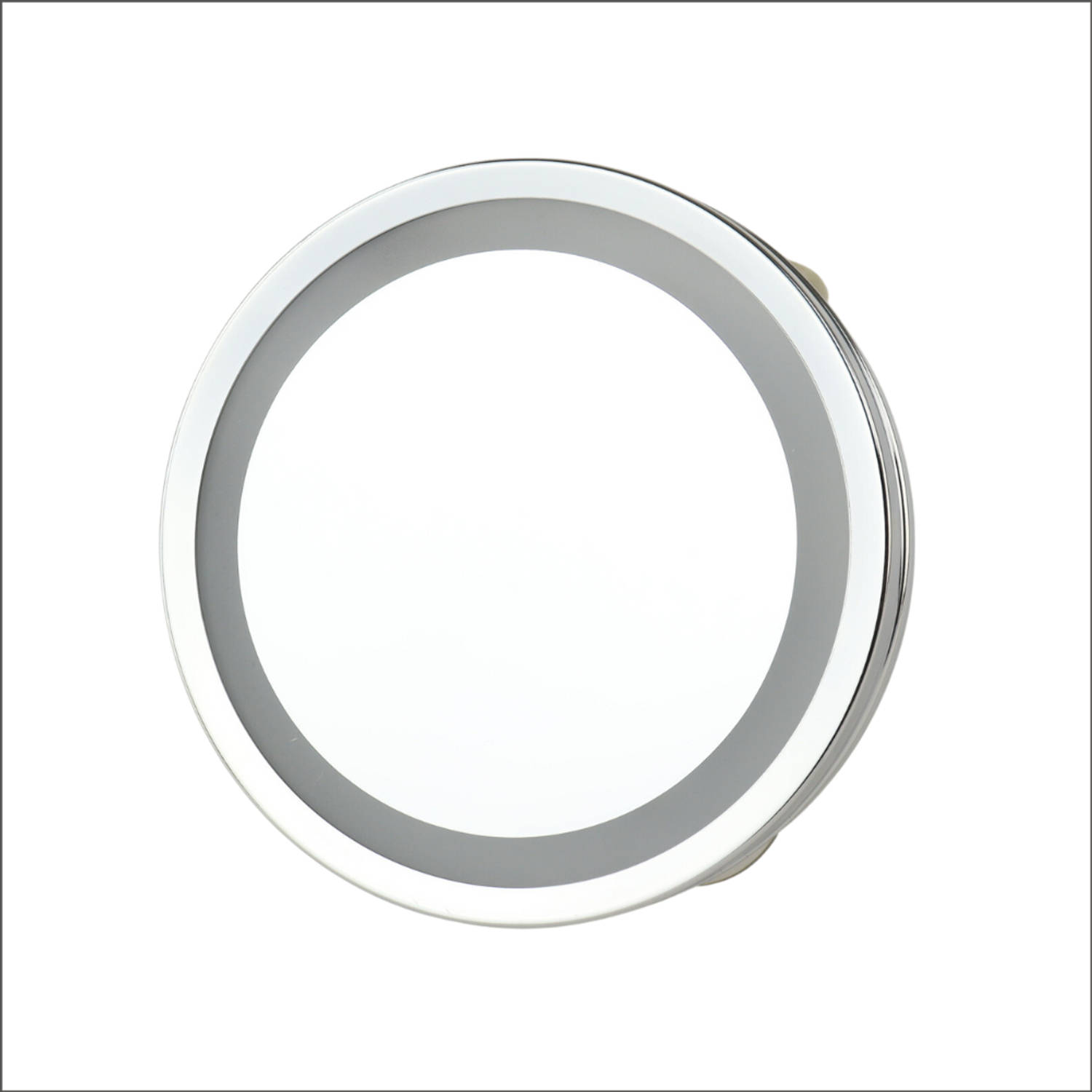 MARBEAUX Scheerspiegel Make up Spiegel met Zuignap 3x vergroting LED verlichting 15cm Zilver