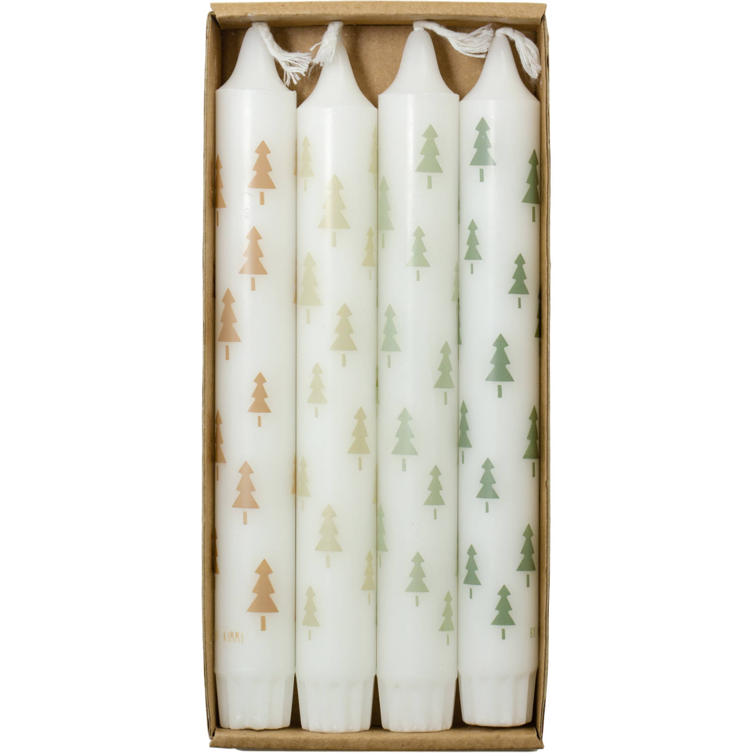 Rustik Lys - Dinerkaarsen 'X-Mas Pine' (2,2cm x 19cm) - Groen (set van 4)