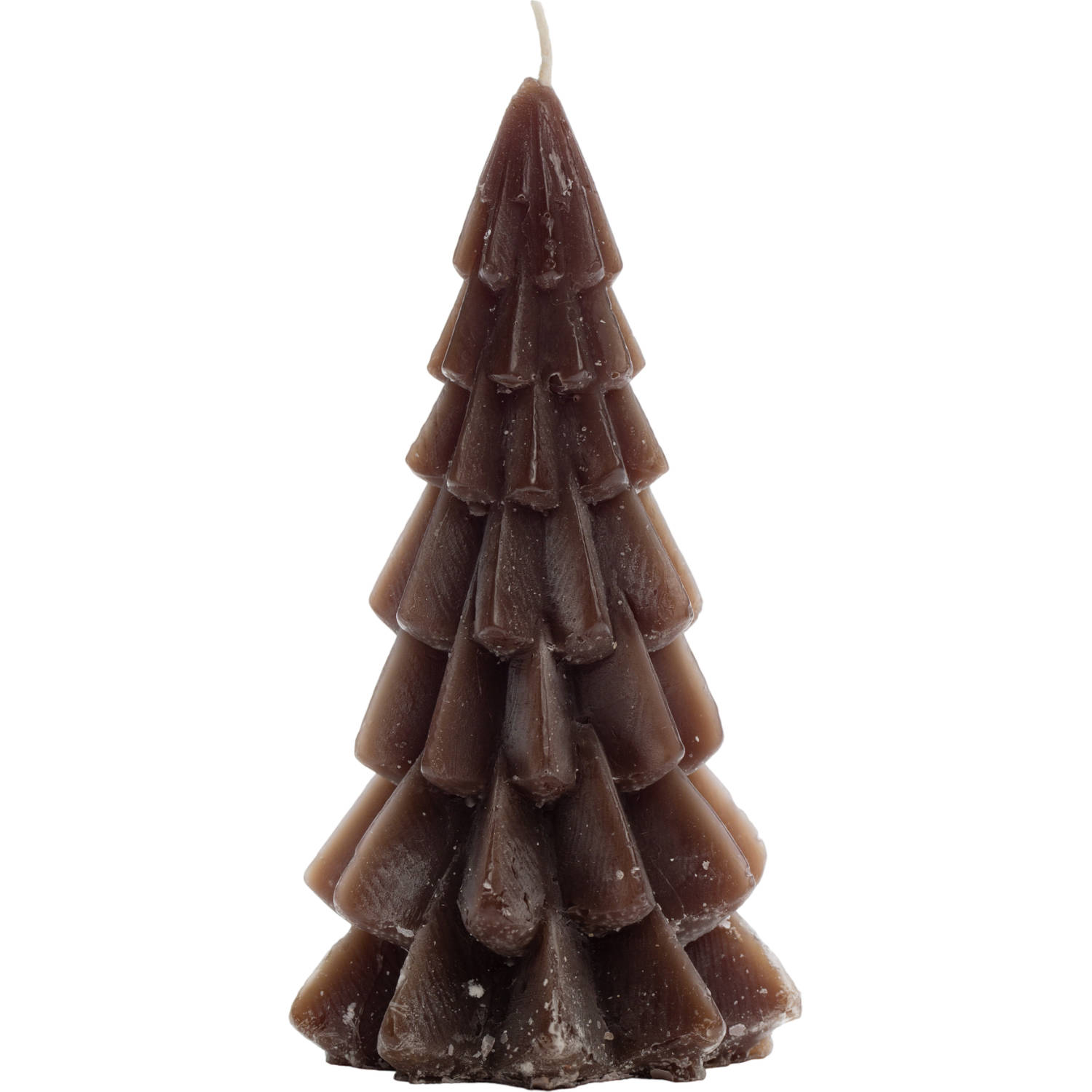 Rustik Lys Kerstboom Kaars - Coffee Bruin - 6.3 x12 cm - 13 branduren