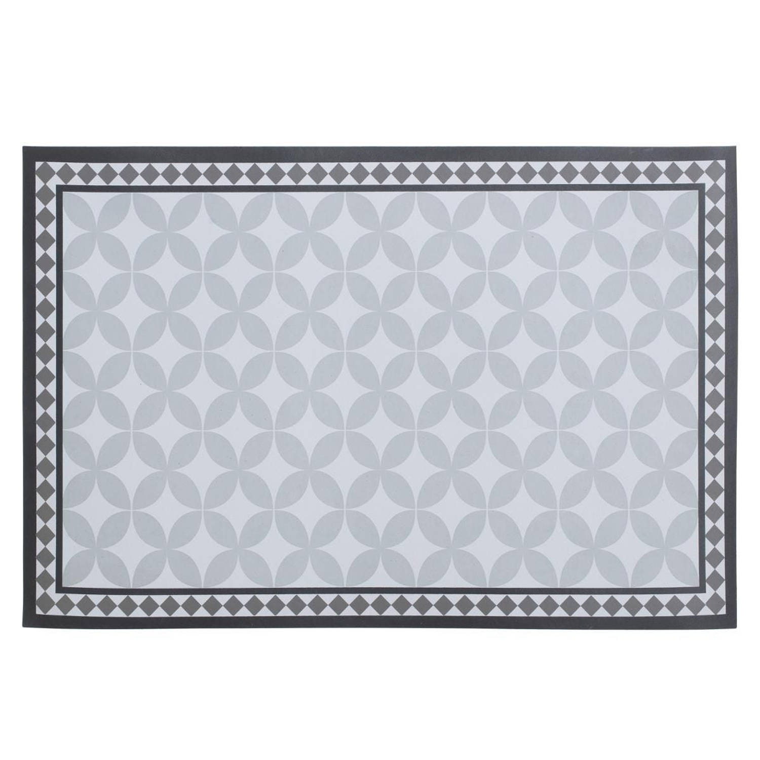 Rechthoekige placemat mozaiek grijs vinyl 45 x 30 cm Placemats