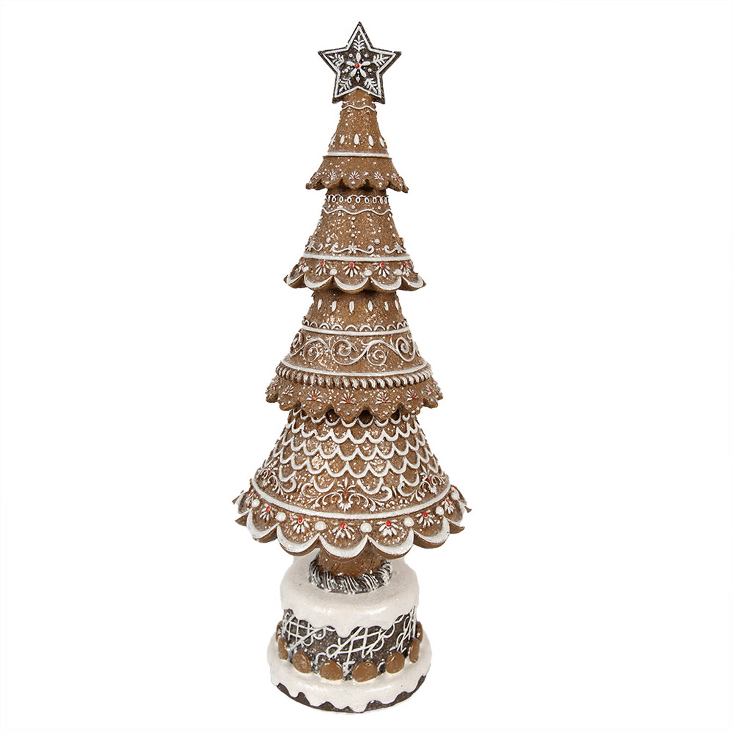 Clayre & Eef Kerstdecoratie Kerstboom 42 cm Bruin Polyresin