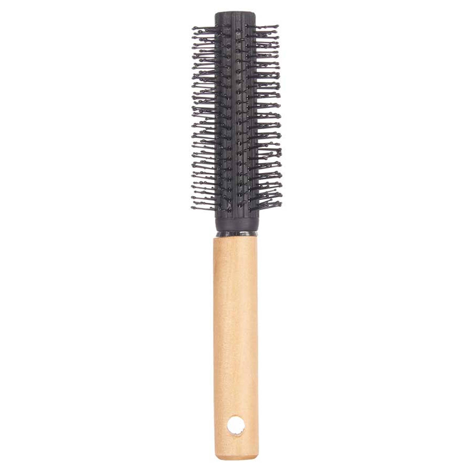 Berilo Haarborstel Malibu rond - Dames - antislip - 24 cm - hout/kunststof
