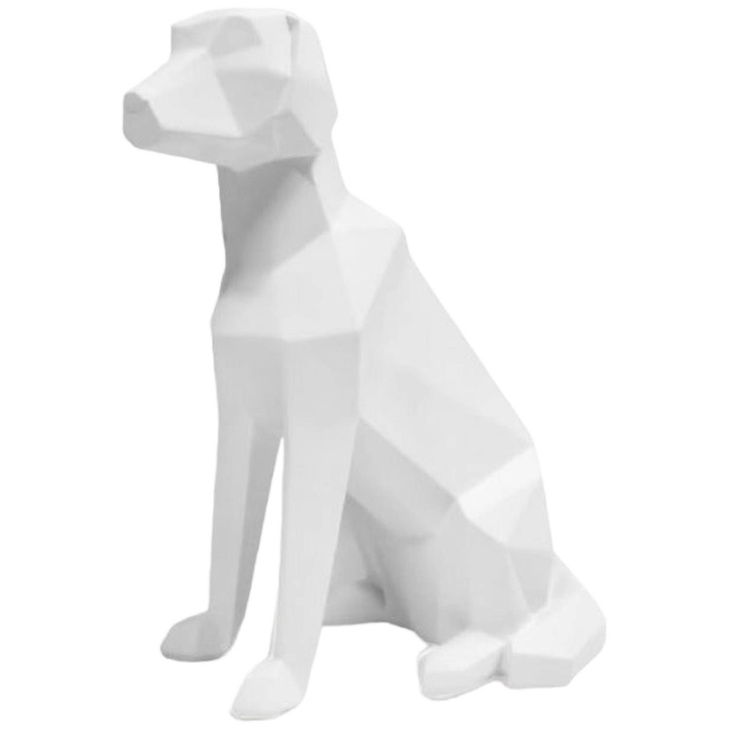 Decoratie Origami Hond zittend wit