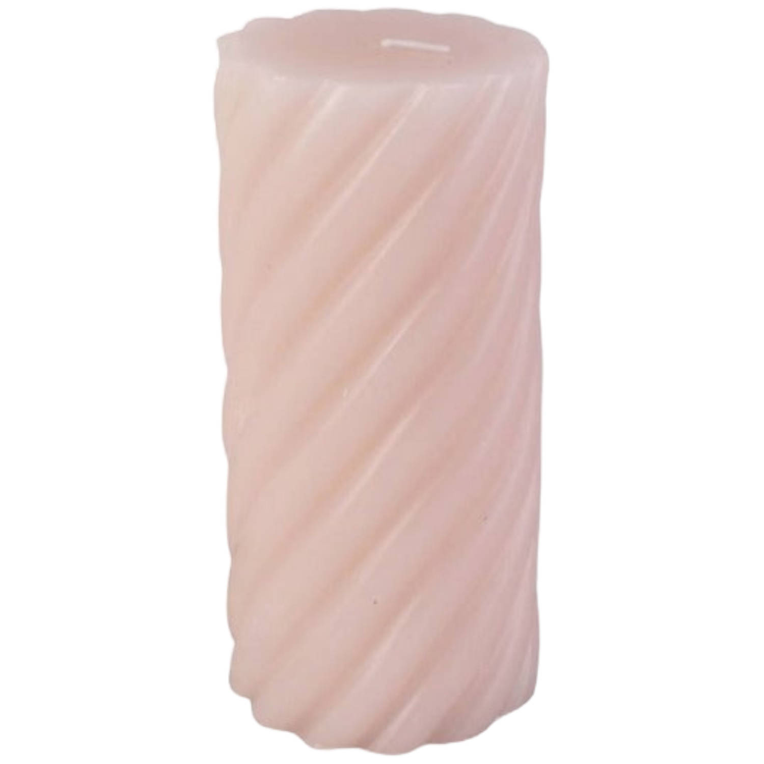 pt Stomp kaars Swirl soft pink -Large 15 x 7 cm