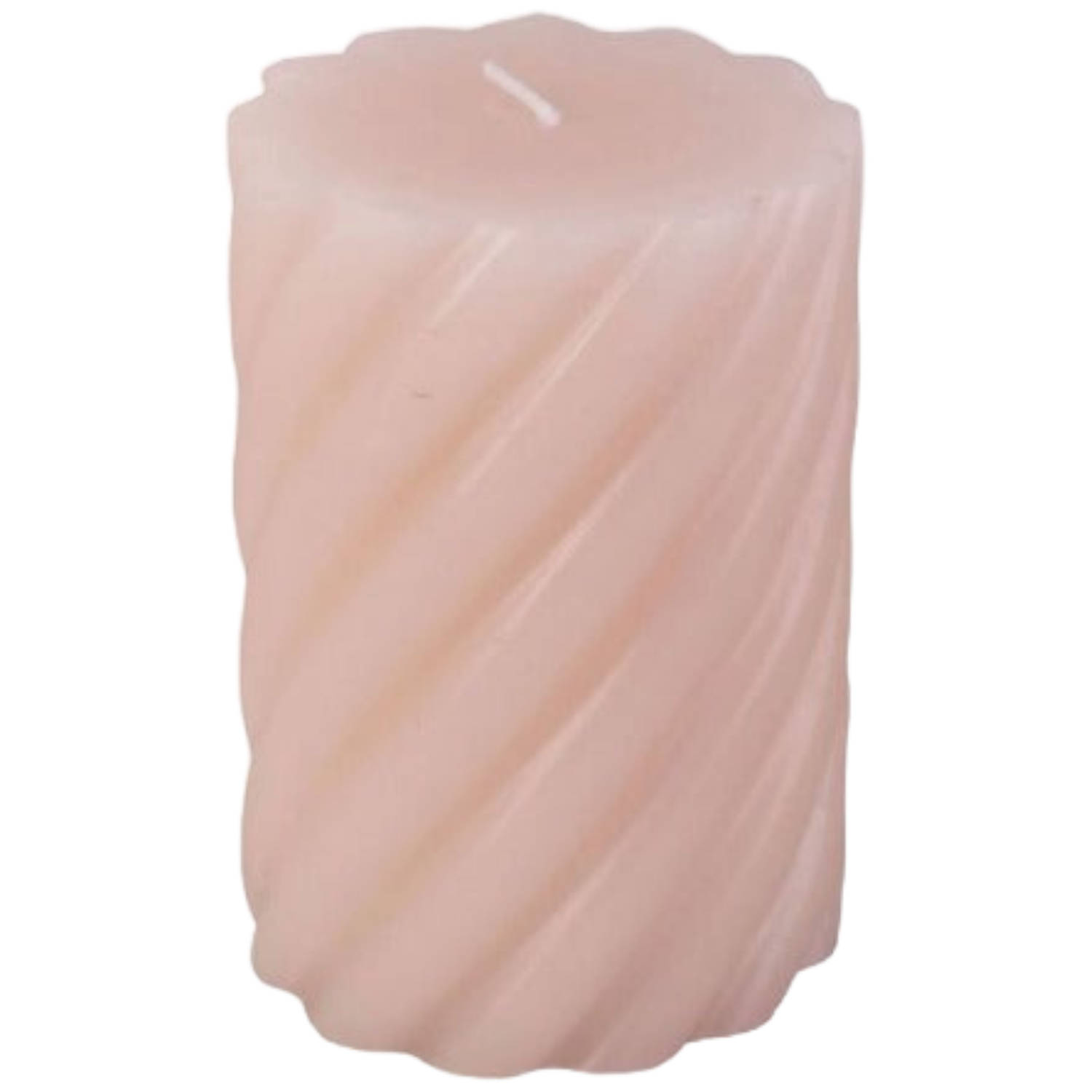 pt Stomp kaars Swirl soft pink -Medium 10 x 7 cm