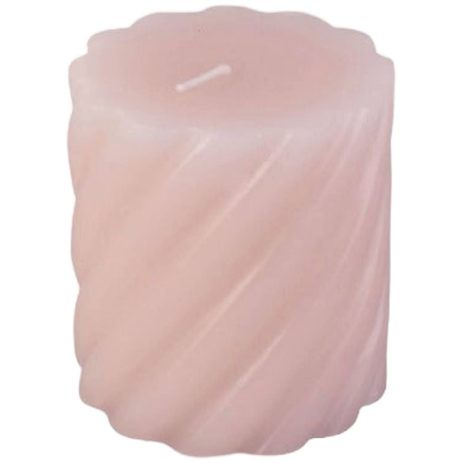 pt Stomp kaars Swirl soft pink Small 7.5 x 7 cm