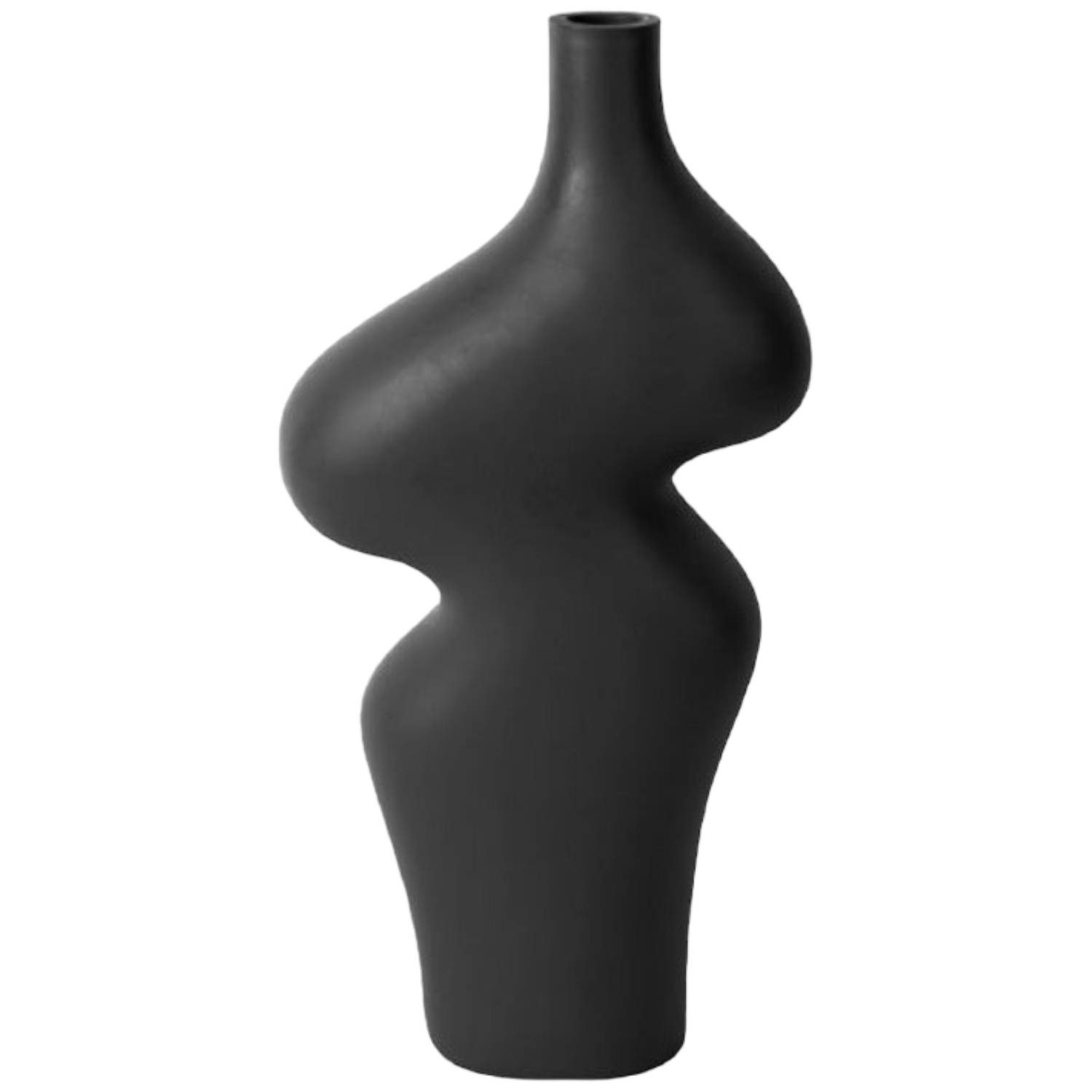 present time Vase Organic Curves large polyresin black