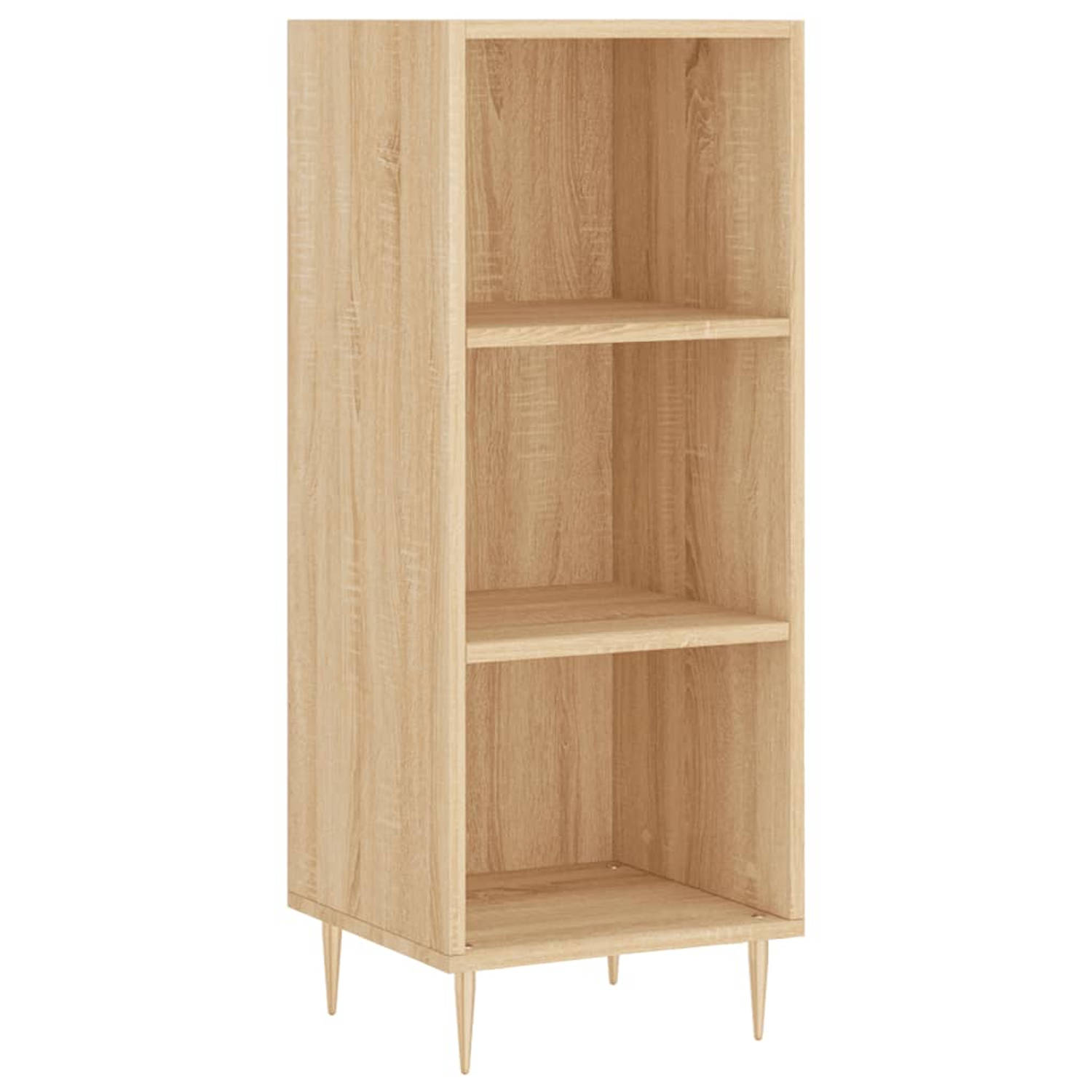 The Living Store Dressoir Sonoma Eiken - 34.5 x 32.5 x 90 cm - Bewerkt hout en metaal