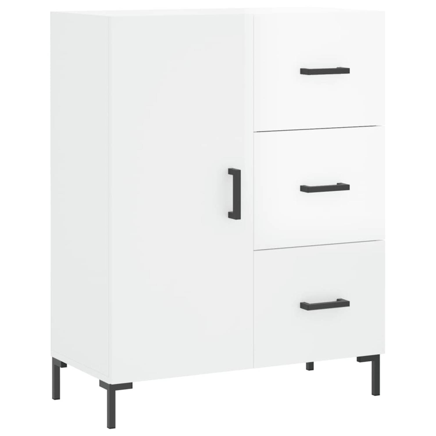 The Living Store Dressoir - naam - - 69.5 x 34 x 90 cm - Hoogglans wit