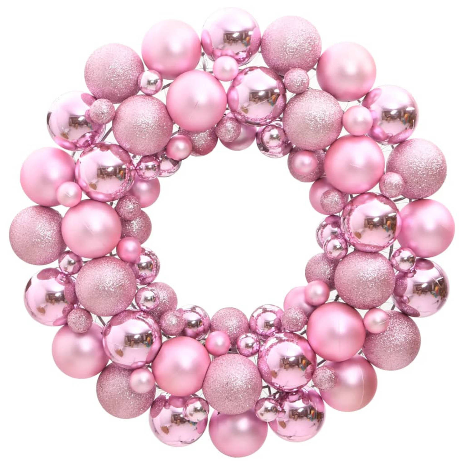 vidaXL Kerstkrans 45 cm polystyreen roze