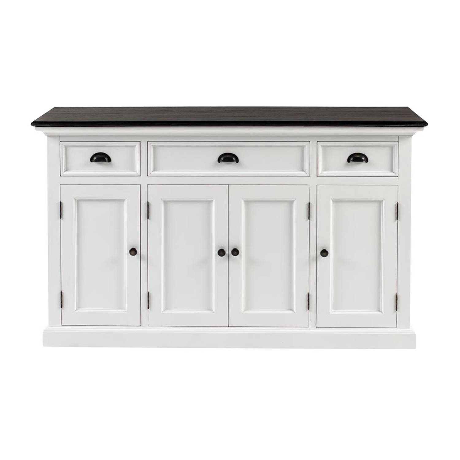 HalifaxContrast dressoir 4 deuren, 2 kleine og 1 groot lade wit, zwart.