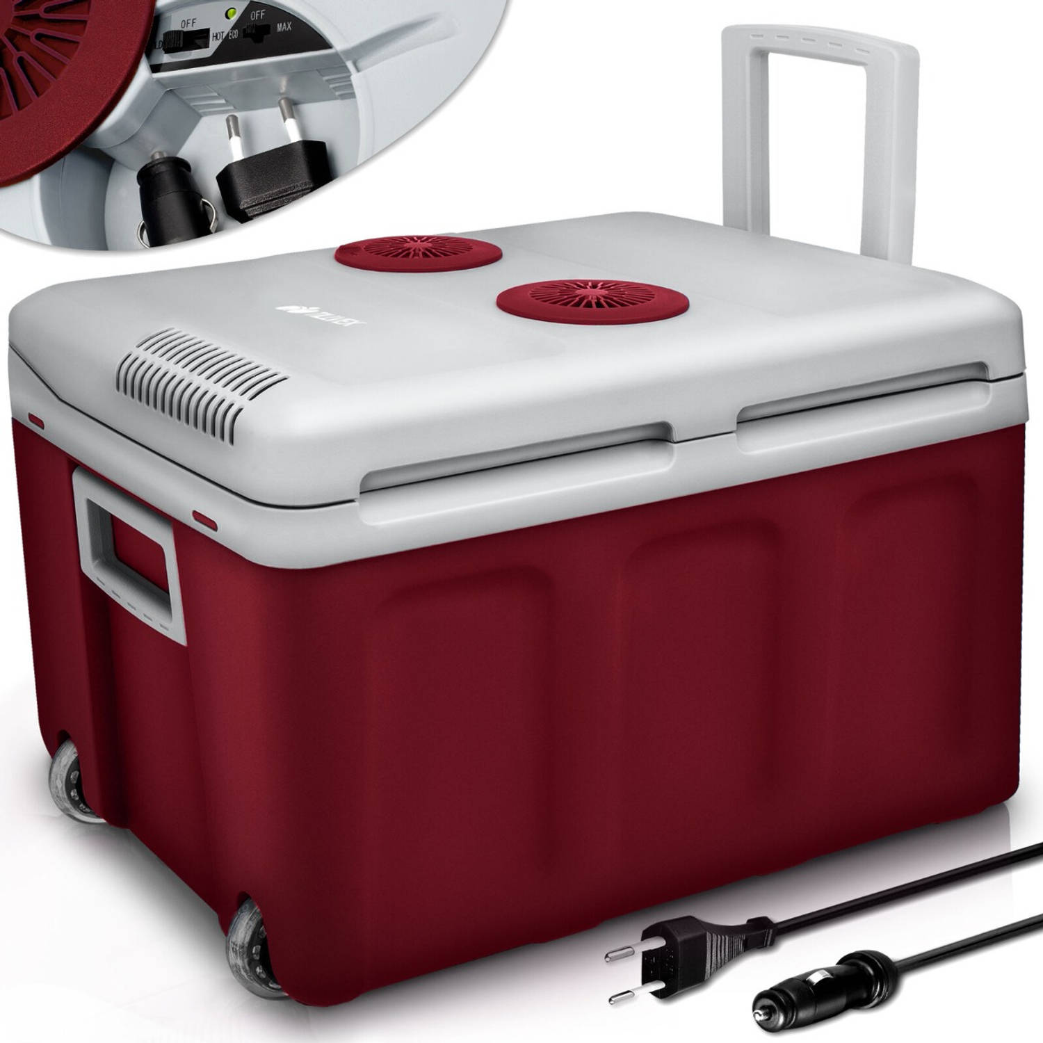 Tillvex - Koelbox, coolbox, 40 liter, rood, minikoelkast
