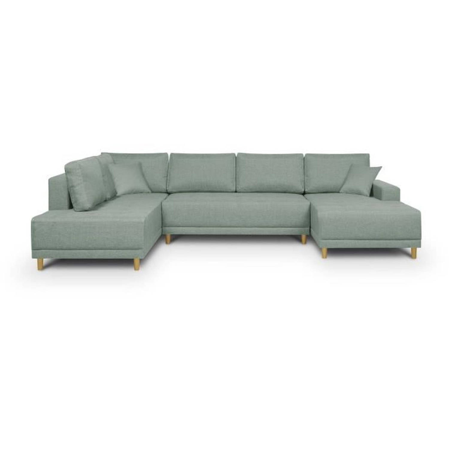 Jakob Convertible Panoramic Corner Sofa - 7 Places - Gray Blue - Scandinavian - L318 X H78 X P194 cm