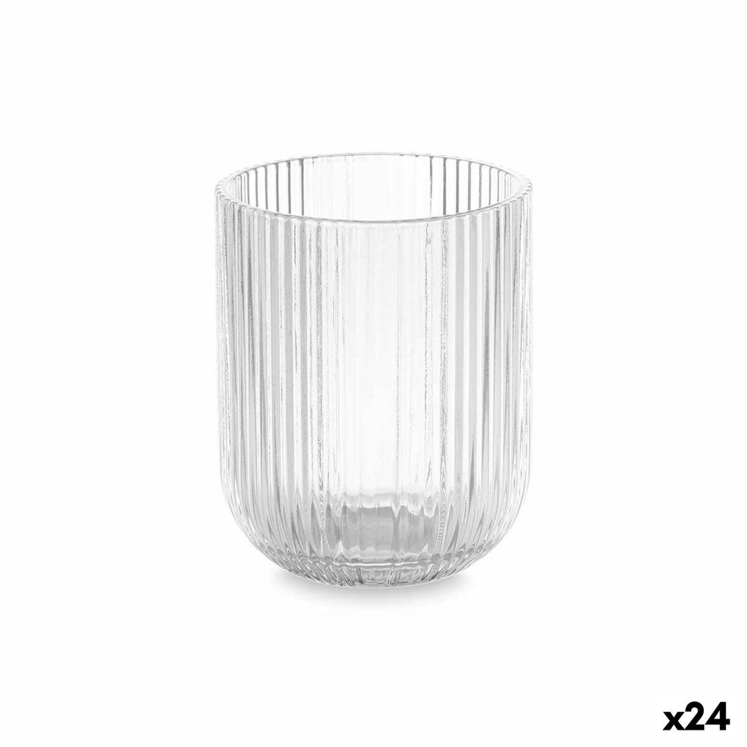 Glas Strepen Transparant Glas 270 ml (24 Stuks)