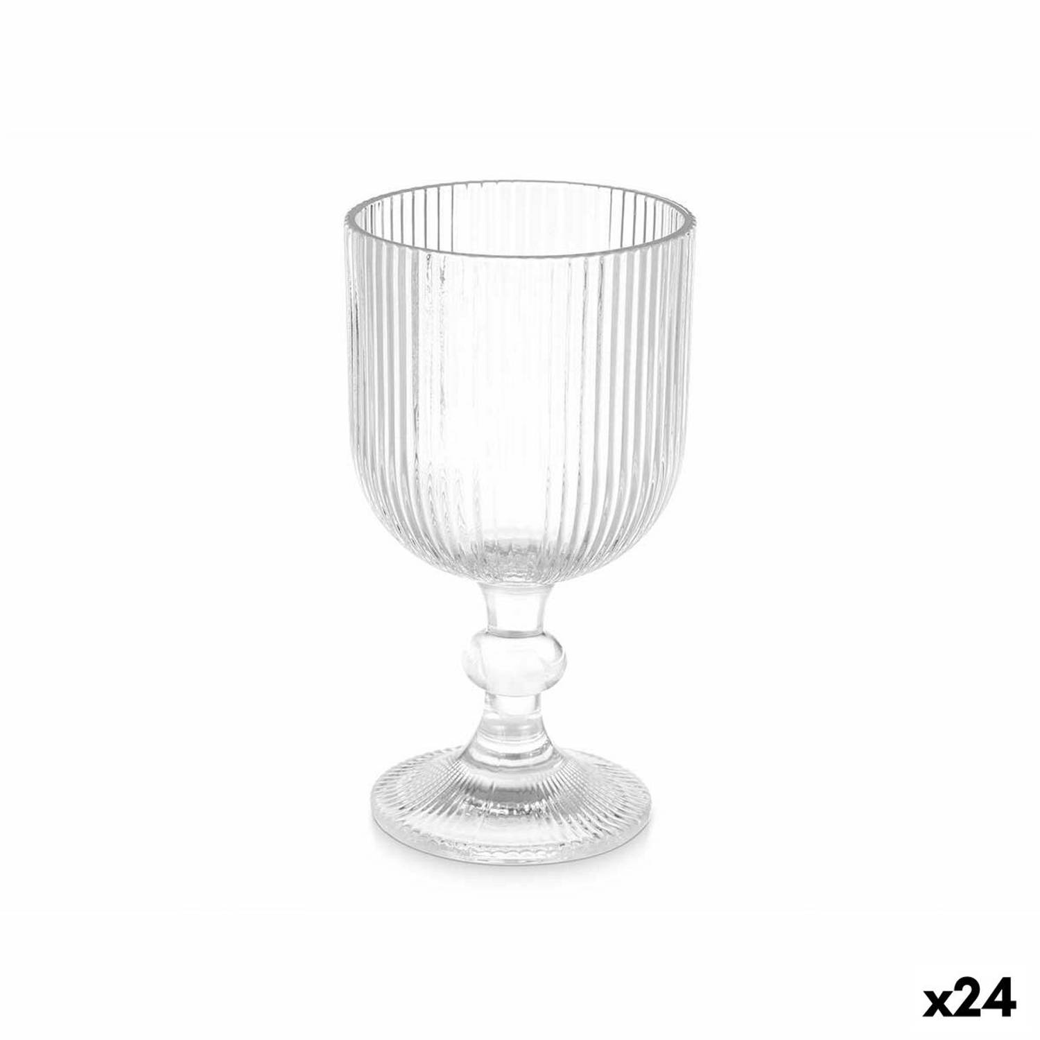 Fluitglas Strepen Transparant Glas 370 ml (24 Stuks)