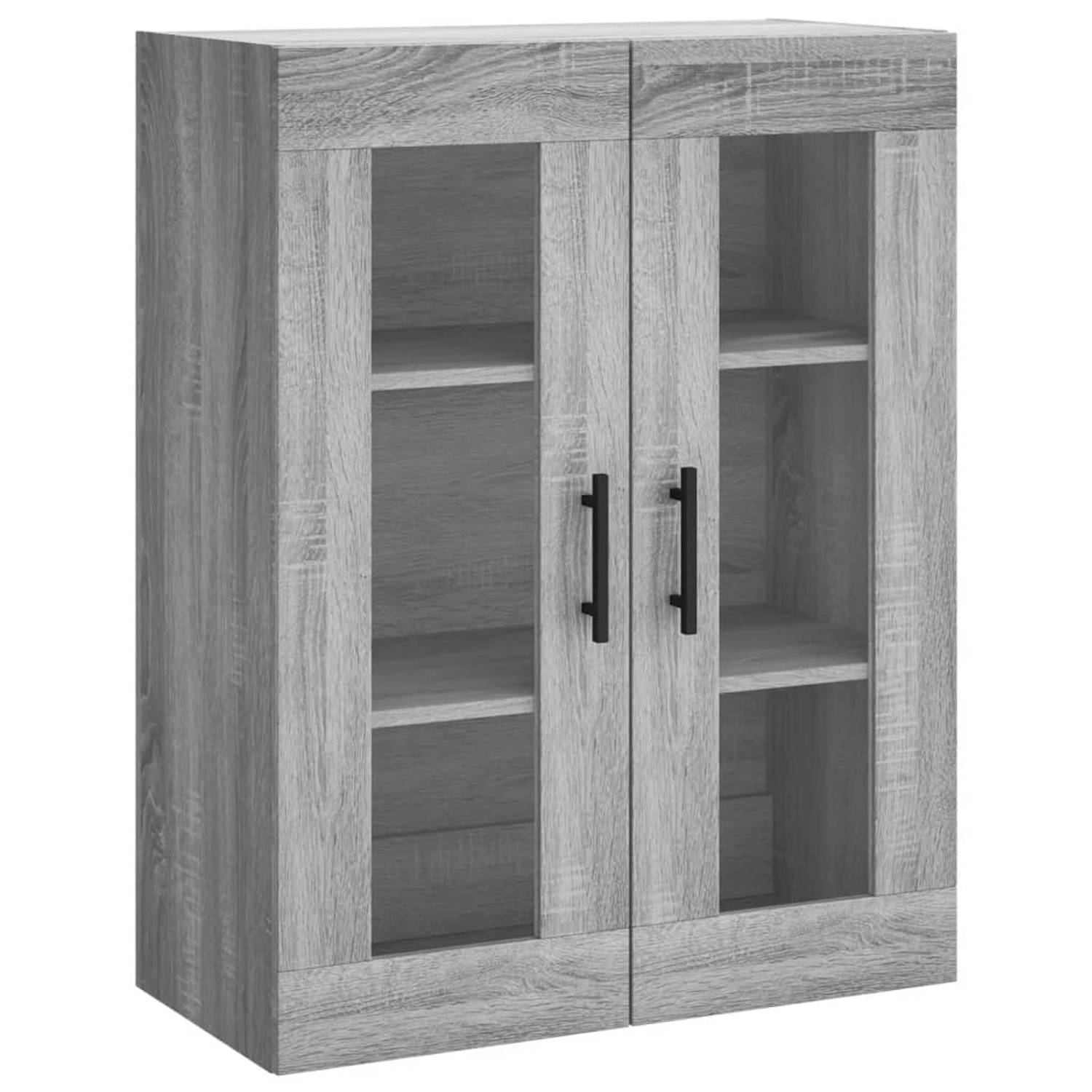 The Living Store Zwevende Kast - Grijs Sonoma Eiken - 69.5 x 34 x 90 cm - Duurzaam materiaal