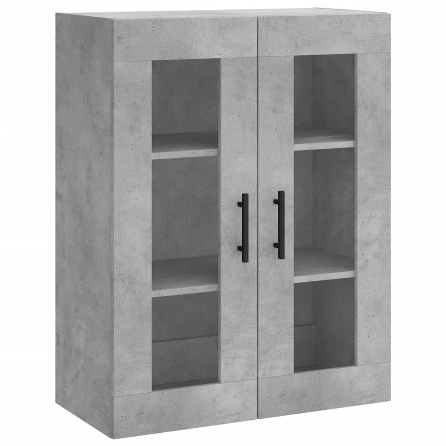 The Living Store Wandgemonteerde kast - Betongrijs - 69.5 x 34 x 90 cm - Duurzaam