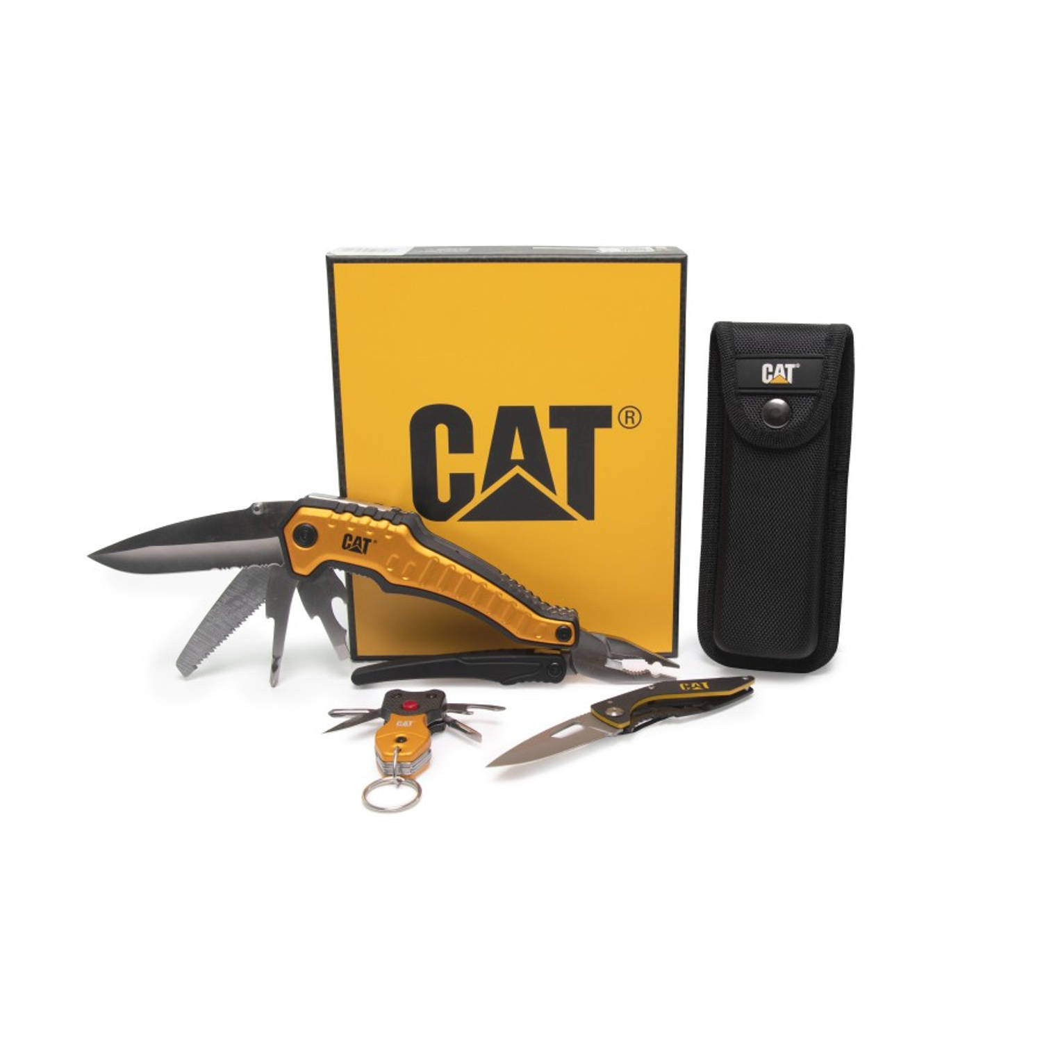CAT Geschenkset multi-tool, mes en sleutelhanger.