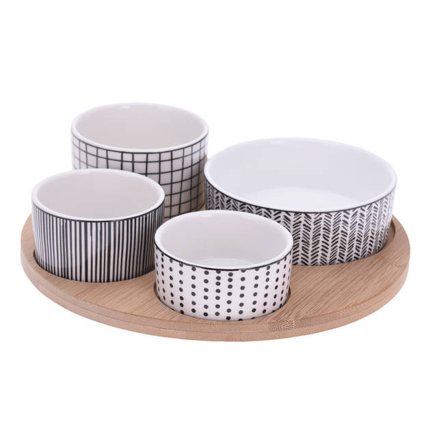 Excellent Houseware set van 4x luxe hapjes/sausjes/tapas schaaltjes - Snack en tapasschalen