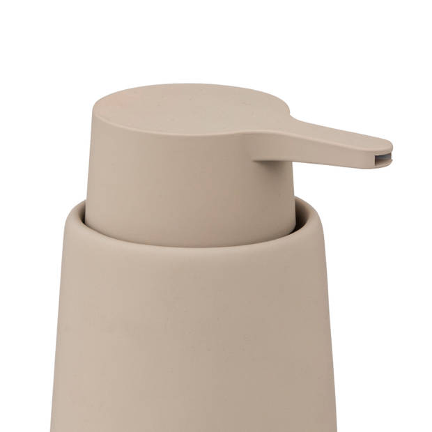 5Five Zeeppompje/dispenser - 2x - Cocoon - kunststeen - beige - 15 cm - 300 ml - Zeeppompjes