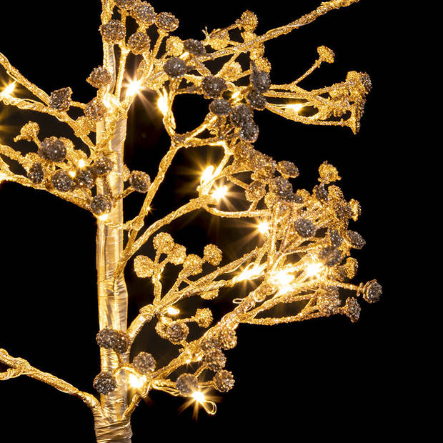 Feeric lights and christmas lichtboom - H50 cm - goud - kunststof - kerstverlichting figuur