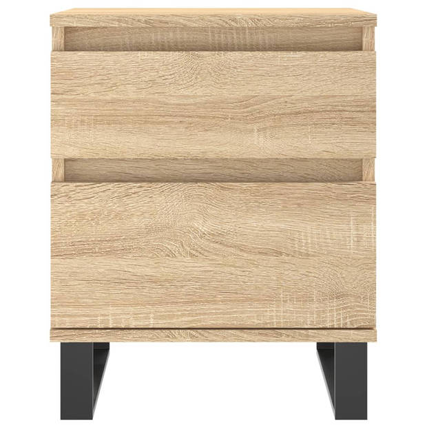 vidaXL Nachtkastje 40x35x50 cm bewerkt hout sonoma eikenkleurig