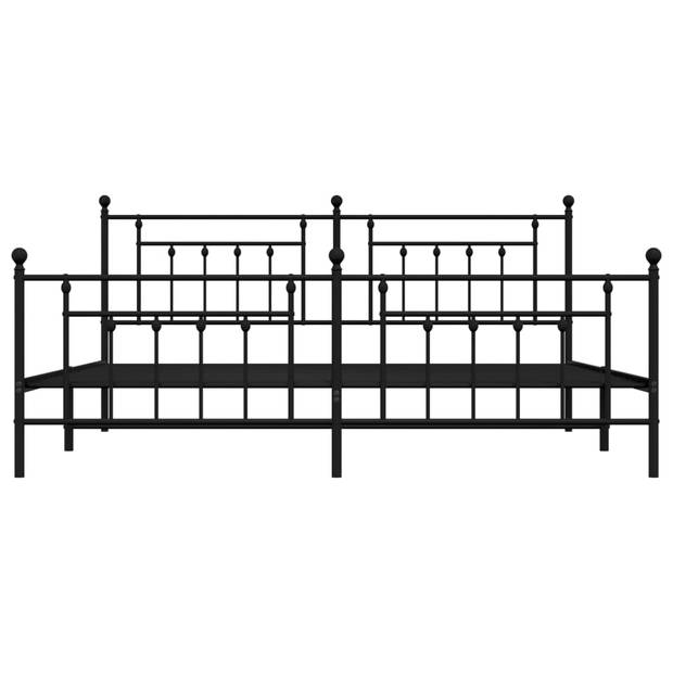 vidaXL Bedframe met hoofd- en voeteneinde metaal zwart 193x203 cm