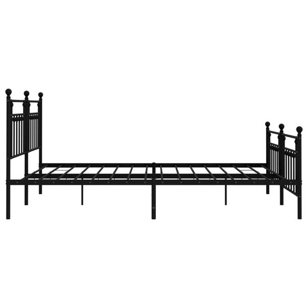 vidaXL Bedframe met hoofd- en voeteneinde metaal zwart 200x200 cm