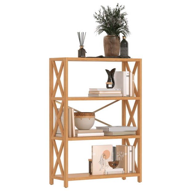 The Living Store Eikenhouten Opbergrek - 80 x 30 x 112 cm - Stabiel frame - Brede toepassingsmogelijkheden