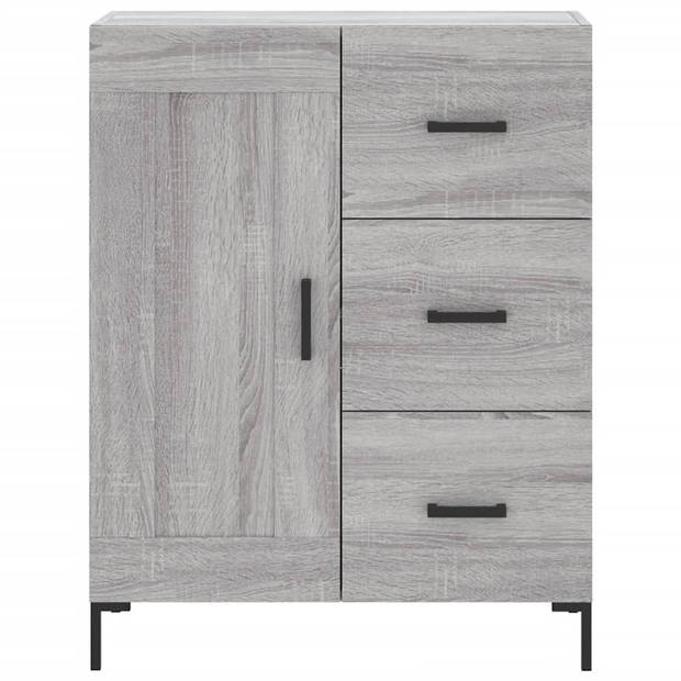 vidaXL Dressoir 69,5x34x90 cm bewerkt hout grijs sonoma eikenkleurig