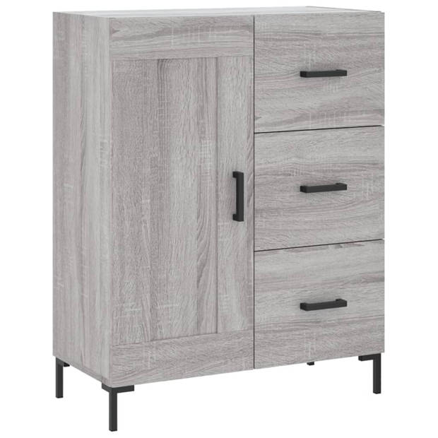 vidaXL Dressoir 69,5x34x90 cm bewerkt hout grijs sonoma eikenkleurig