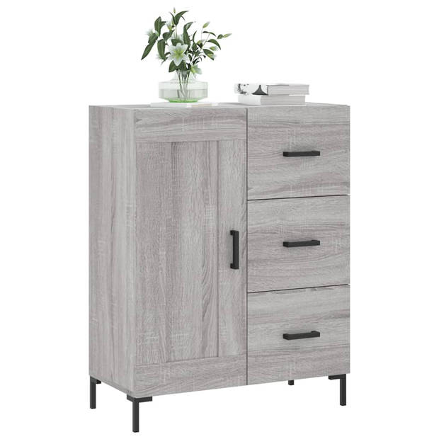 vidaXL Dressoir 69,5x34x90 cm bewerkt hout grijs sonoma eikenkleurig