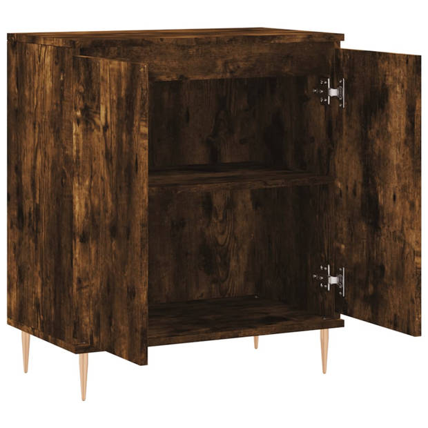 The Living Store Dressoir Buffetkast - 60 x 35 x 70 cm - Gerookt Eiken - Duurzaam Hout - IJzeren Poten