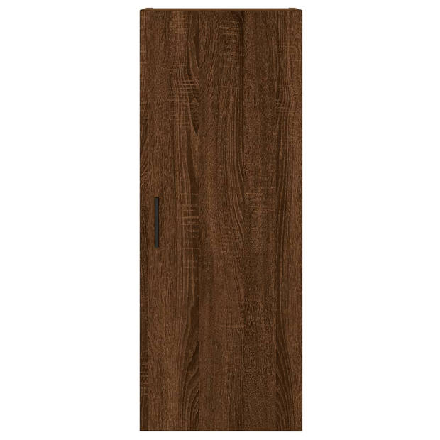 vidaXL Hoge kast 34,5x34x180 cm bewerkt hout bruin eikenkleur