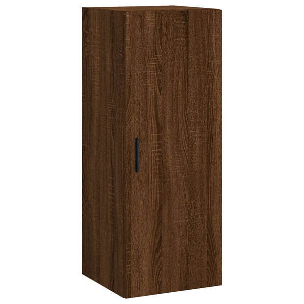 vidaXL Hoge kast 34,5x34x180 cm bewerkt hout bruin eikenkleur