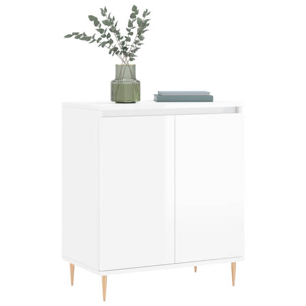 The Living Store Dressoir - Opbergkast - 60 x 35 x 70 cm - Hoogglans wit