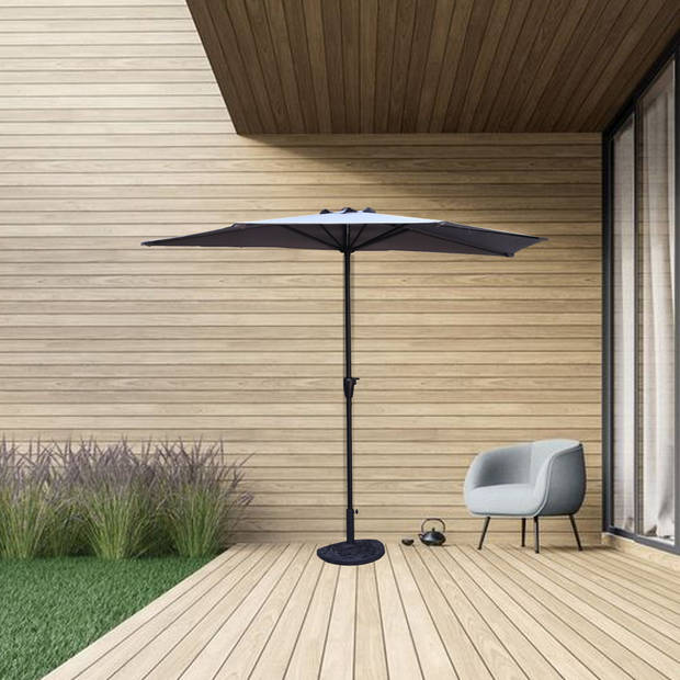 MaxxGarden Balkonparasol - aluminium parasol - halfrond - Ø 250 cm - antraciet