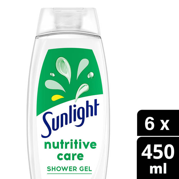 Sunlight - Zeep - Douchegel - Nutritive Care - Voedend & Zacht - 6 x 450 ml - Voordeelverpakking