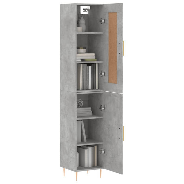 vidaXL Hoge kast 34,5x34x180 cm bewerkt hout betongrijs