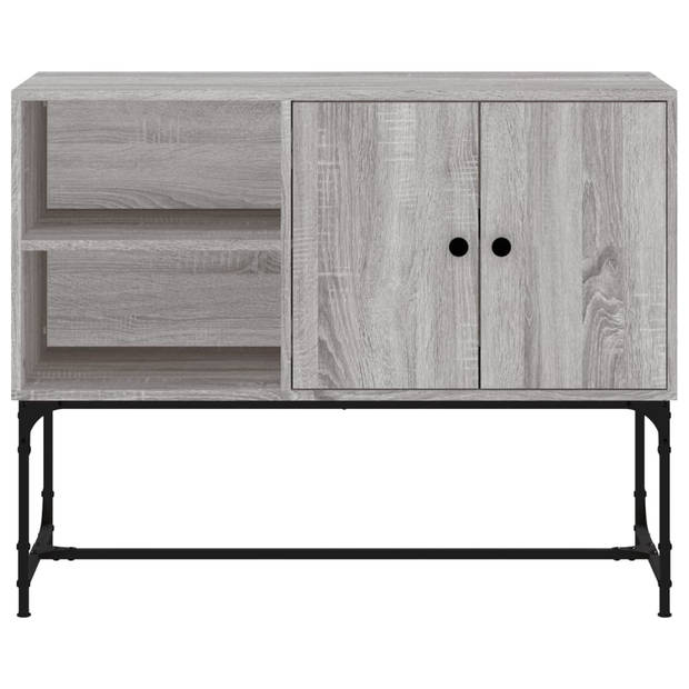 The Living Store-Dressoir-100x40x79-5-cm-bewerkt-hout-grijs-sonoma-eikenkleurig - Keukenkast