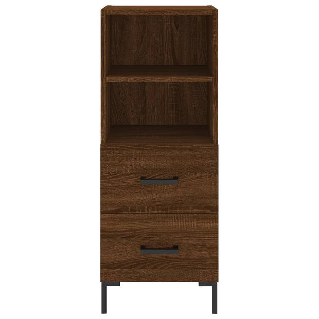 vidaXL Hoge kast 34,5x34x180 cm bewerkt hout bruin eikenkleur