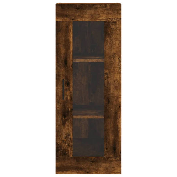 vidaXL Hoge kast 34,5x34x180 cm bewerkt hout gerookt eikenkleurig