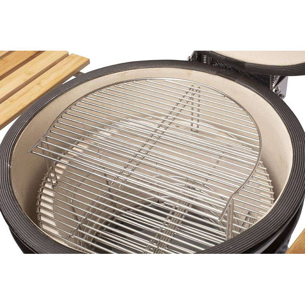 Yakiniku - BBQ Accessoire Kamado 19 Inch Large Rooster Extra Verhoogd - Roestvast Staal - Zilver