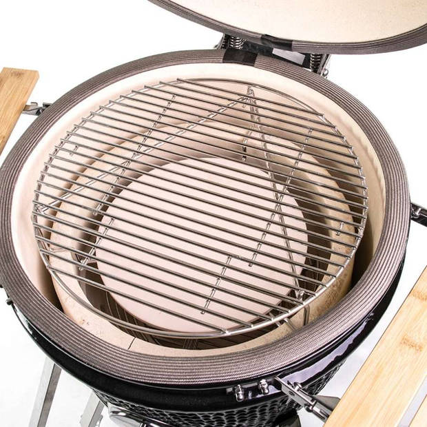 Yakiniku - BBQ Accessoire Kamado 16 Inch Medium Multilevel Lift - Roestvast Staal - Zilver