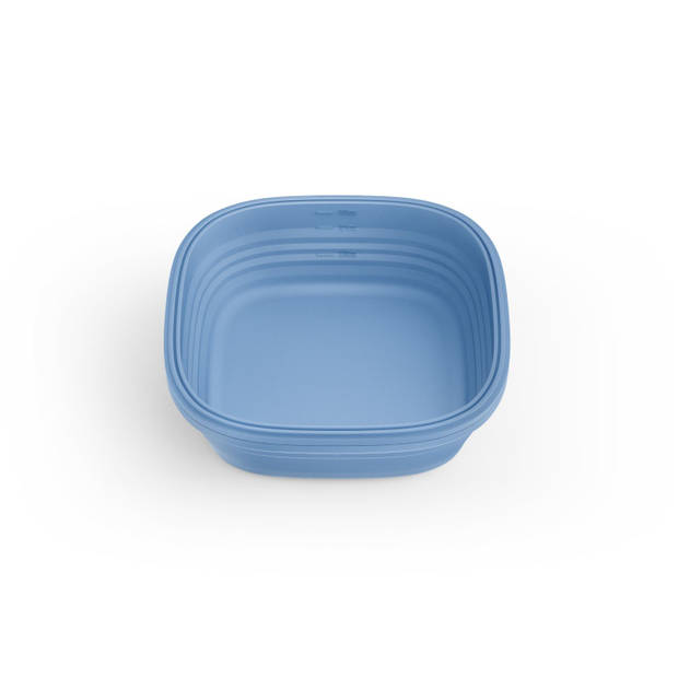 Stojo - Lunchbox 700 ml Steel (Samengevouwen Verpakking) - Siliconen - Blauw