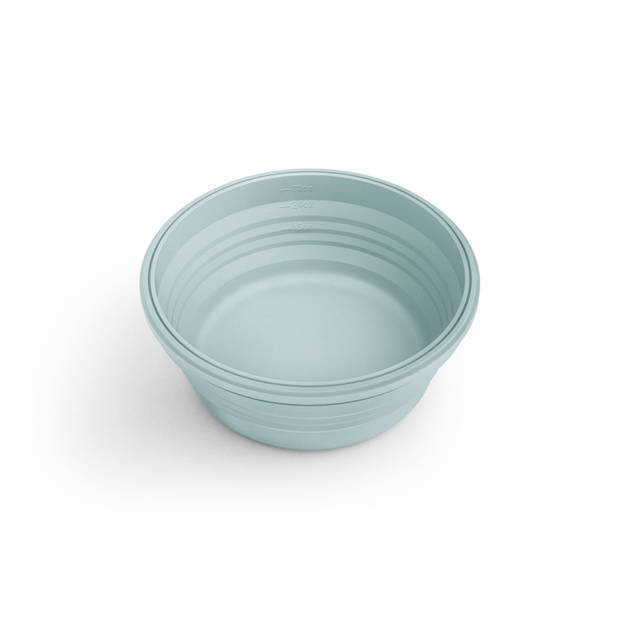 Stojo - Saladeschaal met Deksel 1065 ml Aquamarine (Samengevouwen Verpakking) - Siliconen - Blauw